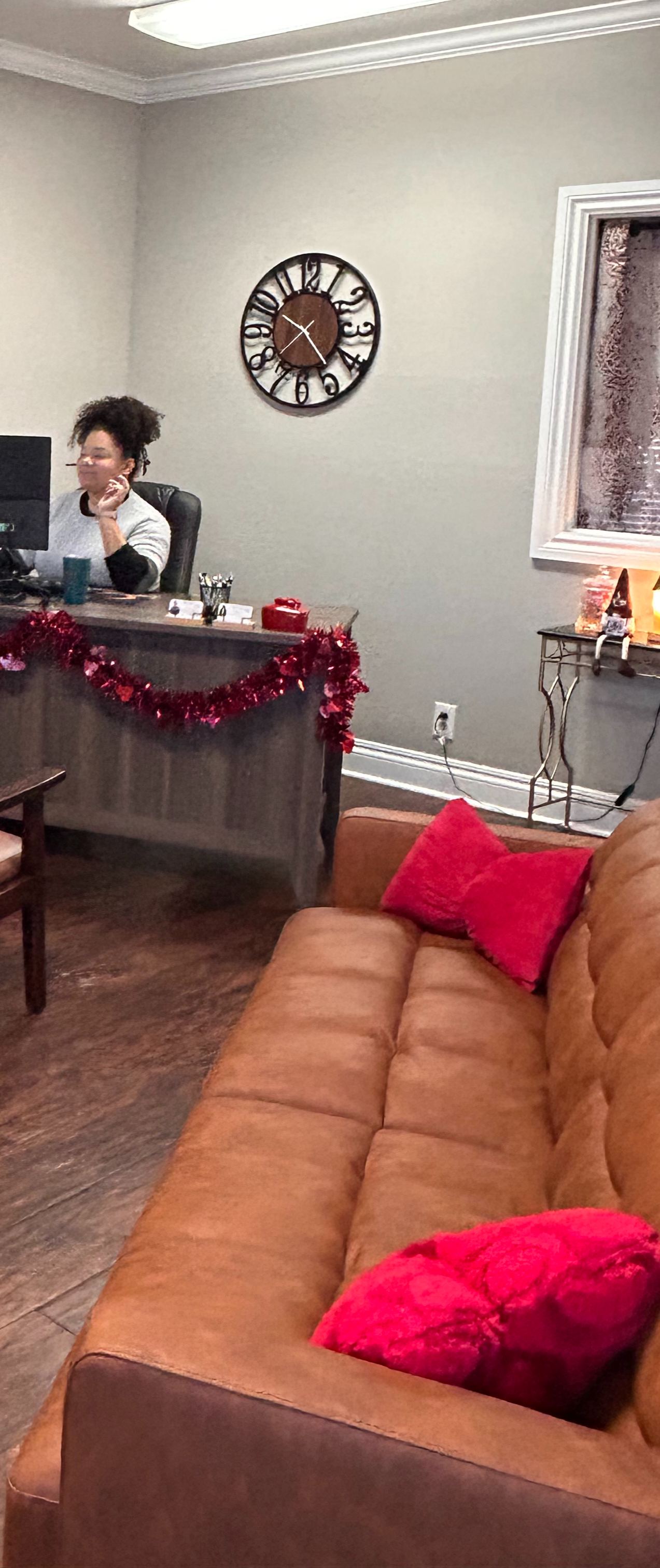 Our front lobby &mdash; and your first friendly face when you walk in! Cyn Silguero is here to help you manage and review your account with care. ????