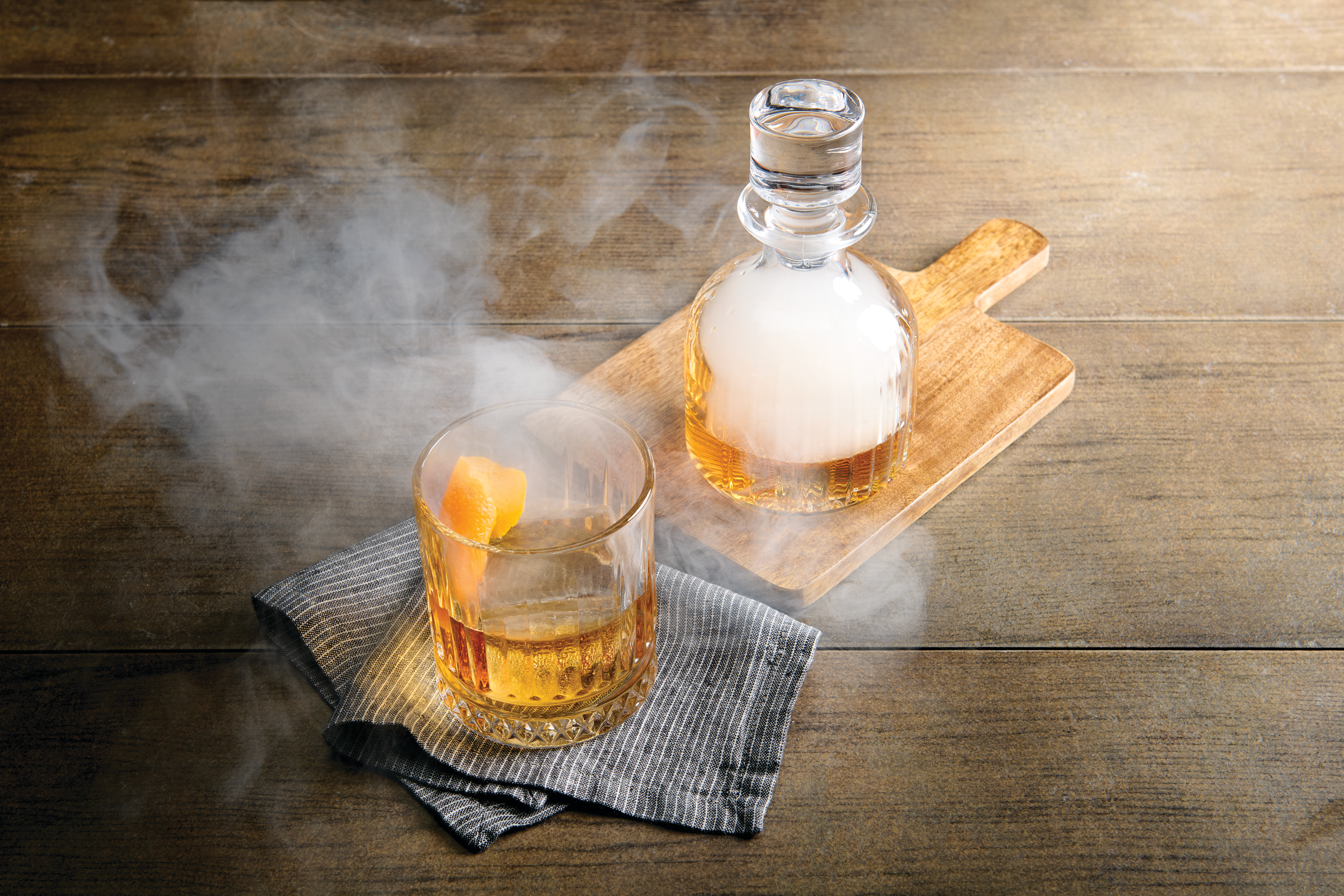 Smokey Old-Fashioned cocktail