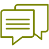 Overlapping speech bubbles icon.