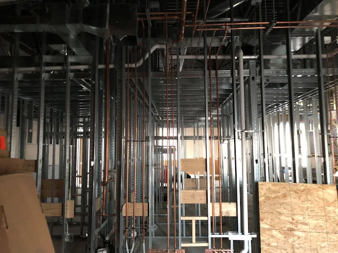 Expert pipework by Westin Plumbing as part of new construction plumbing services.