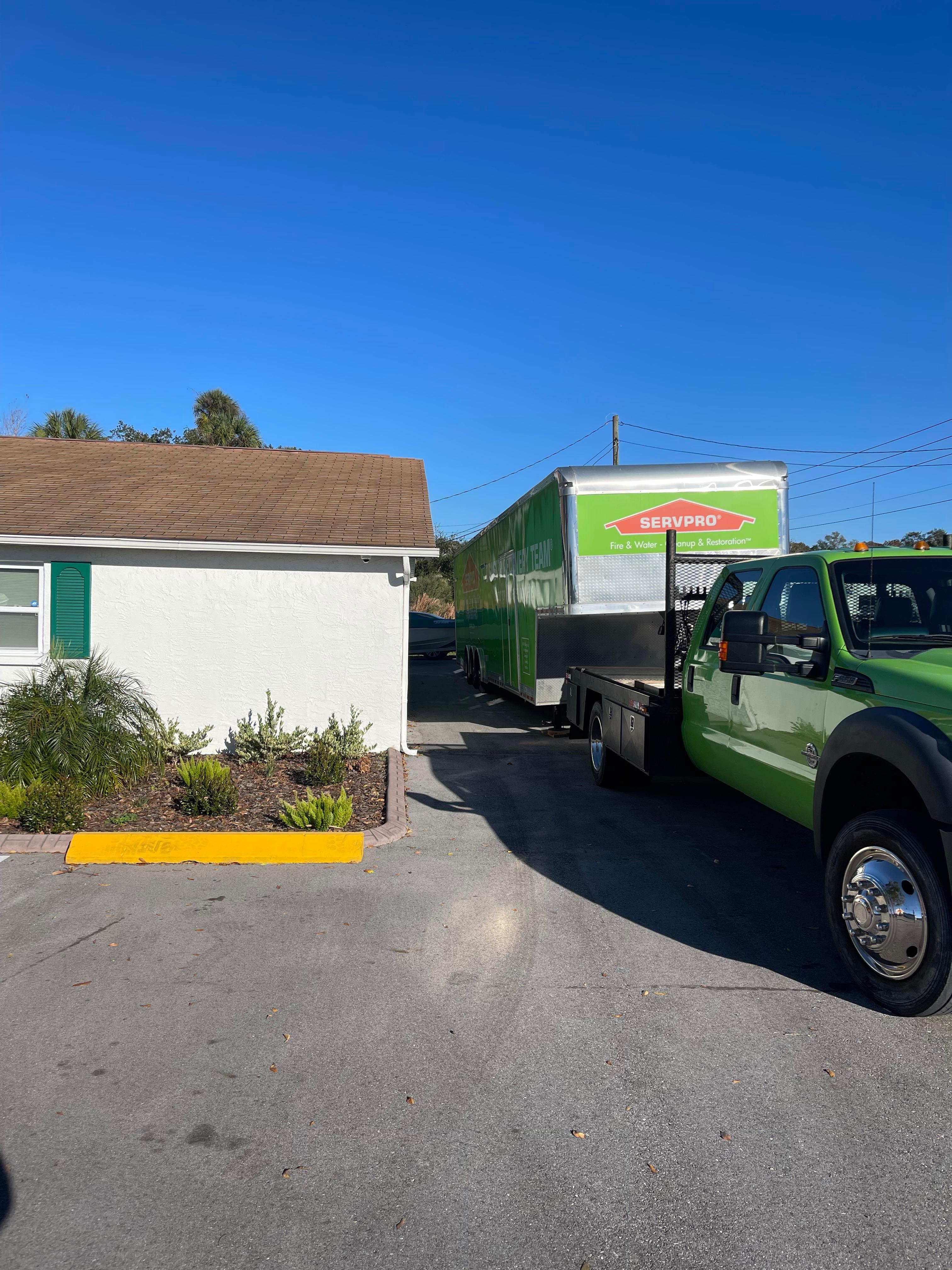 SERVPRO front office and storm trailer