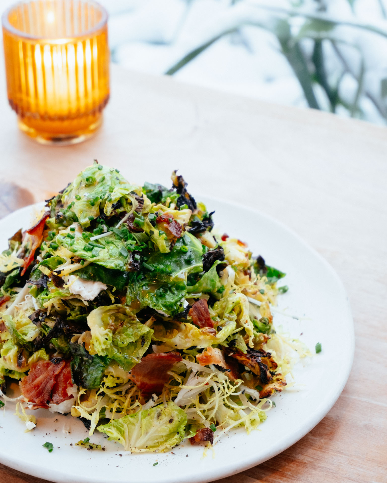 Charred brussels sprouts salad
