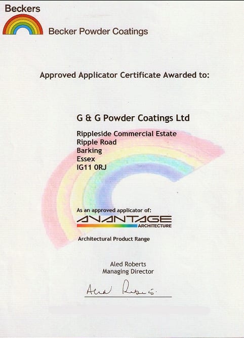 G & G Powder Coatings Ltd Barking 020 8592 4555