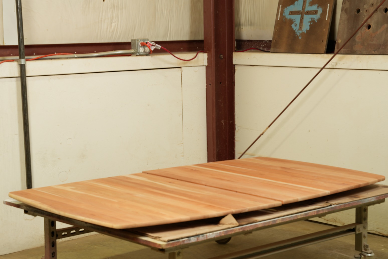 DIning table top restoration   sanded - before