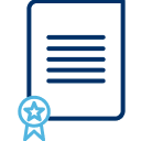 Certified document icon.