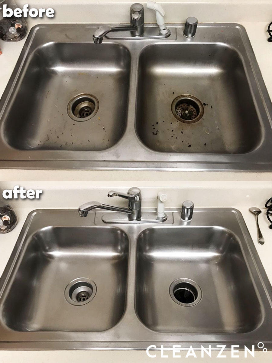 Sink Cleaning Before and After