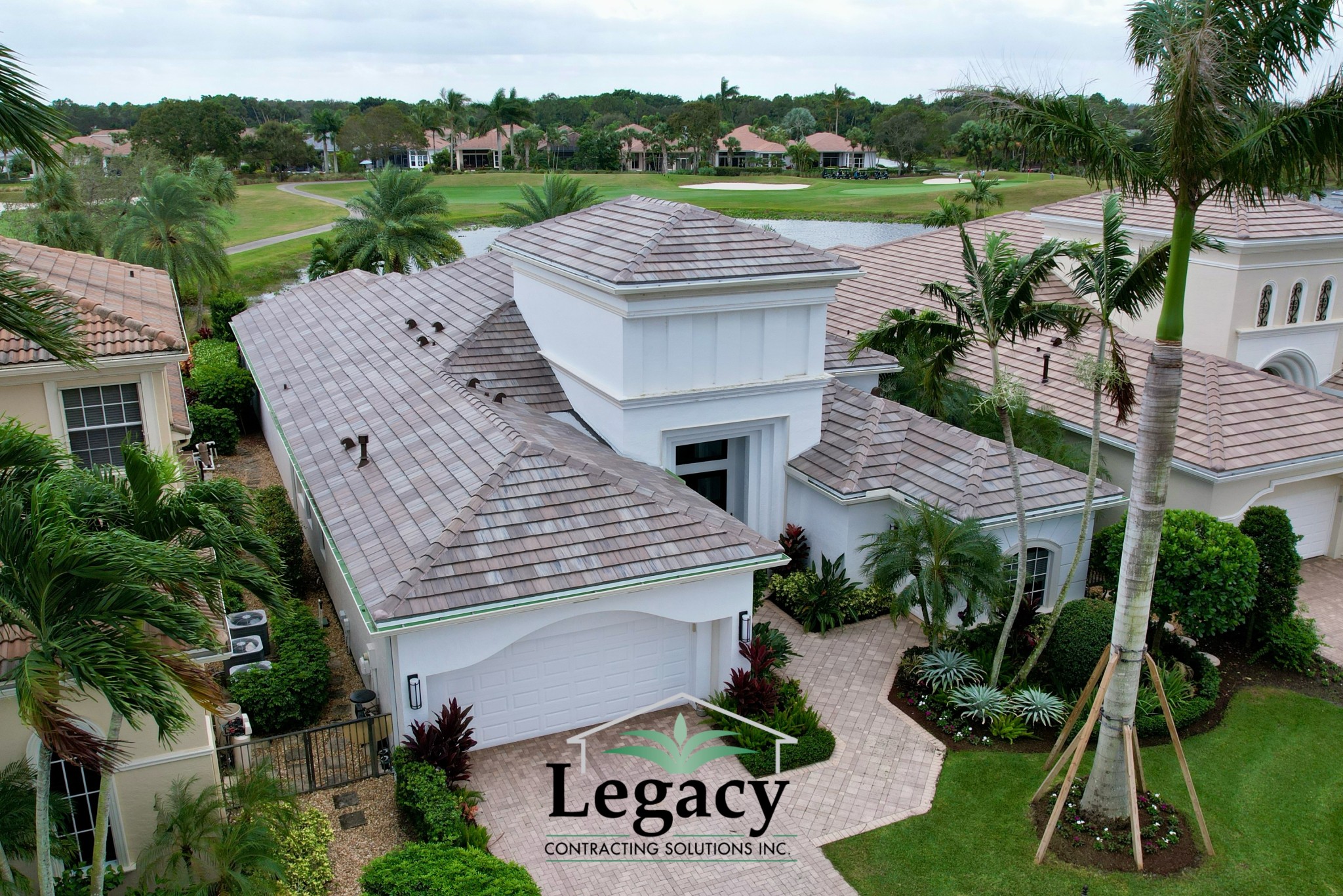 This flat roof tile color from Eagle is called Hillsborough Blend. We love this customer's tile choice! It looks great on their house.