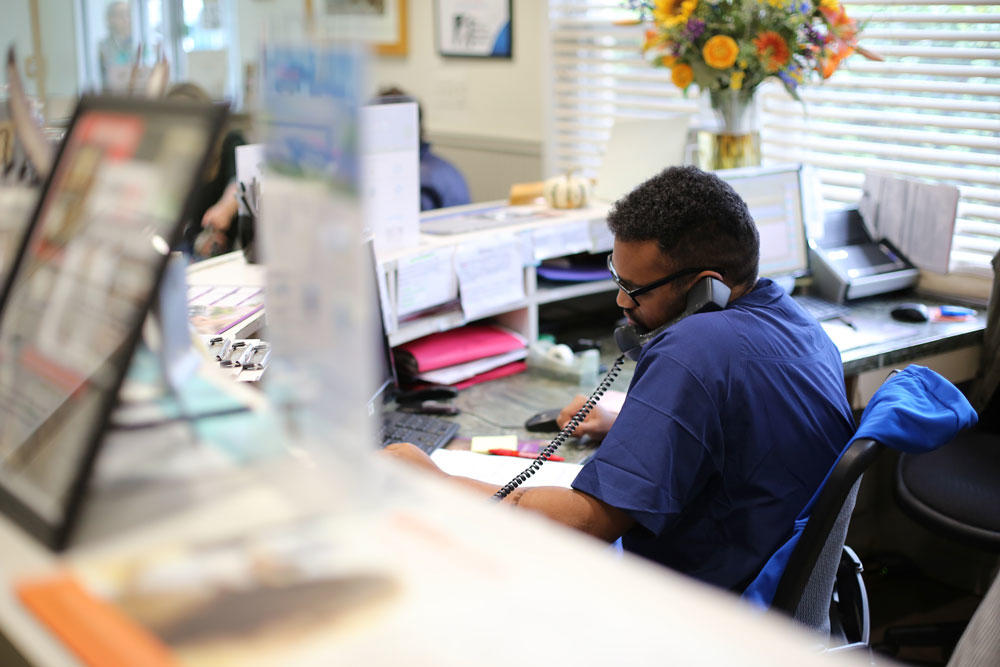The front office team keeps our hospital team organized and ready for daily appointments.
