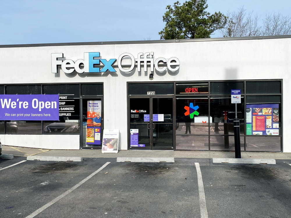 Exterior photo of FedEx Office location at 7359 Two Notch Rd\t Print quickly and easily in the self-service area at the FedEx Office location 7359 Two Notch Rd from email, USB, or the cloud\t FedEx Office Print & Go near 7359 Two Notch Rd\t Shipping boxes and packing services available at FedEx Office 7359 Two Notch Rd\t Get banners, signs, posters and prints at FedEx Office 7359 Two Notch Rd\t Full service printing and packing at FedEx Office 7359 Two Notch Rd\t Drop off FedEx packages near 7359 Two Notch Rd\t FedEx shipping near 7359 Two Notch Rd