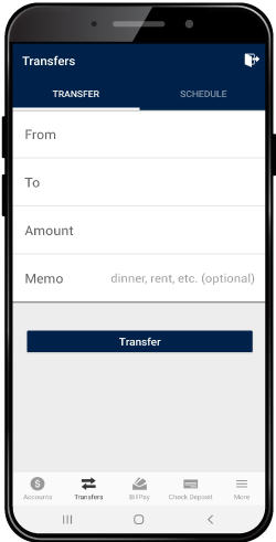 Transfer funds between your accounts with our mobile app.