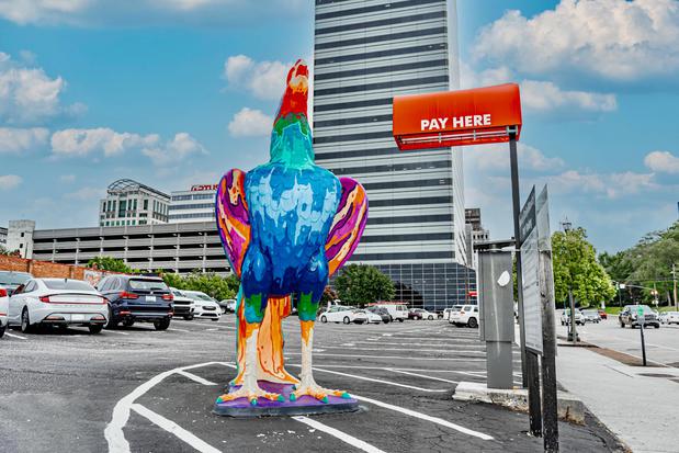 mellow mushroom rooster statue