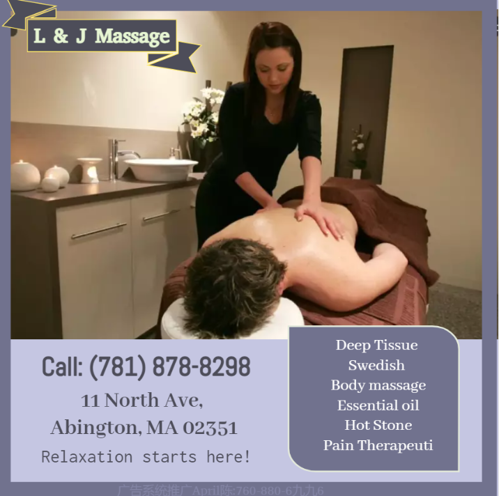 A traditional Swedish massage utilizing a system of techniques specially created to relax muscles by L & J Massage Abington (781)878-8298