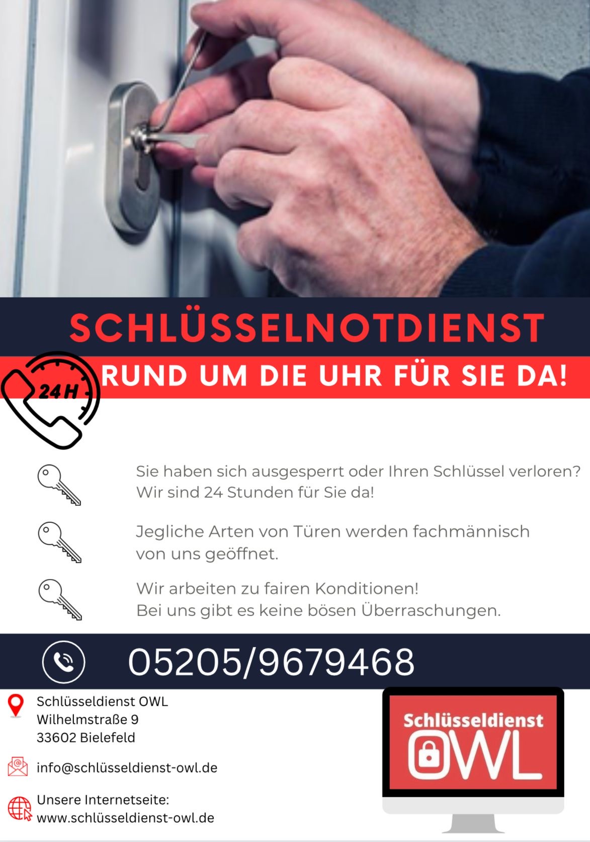 Schlüsseldienst-OWL, Wilhelmstrasse 9 in Bielefeld