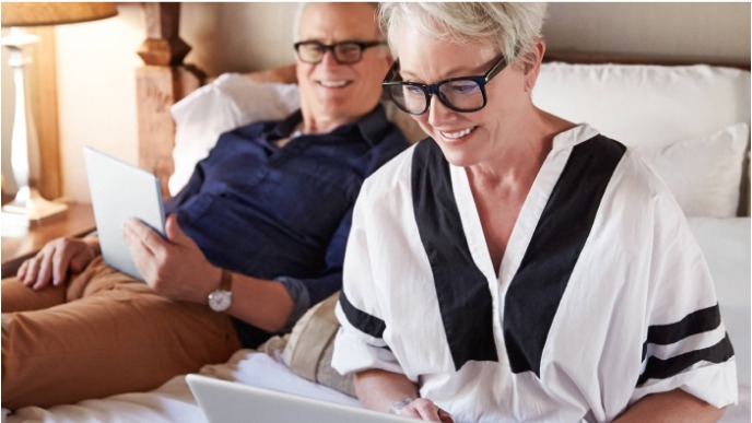 Image of two people together on the couch