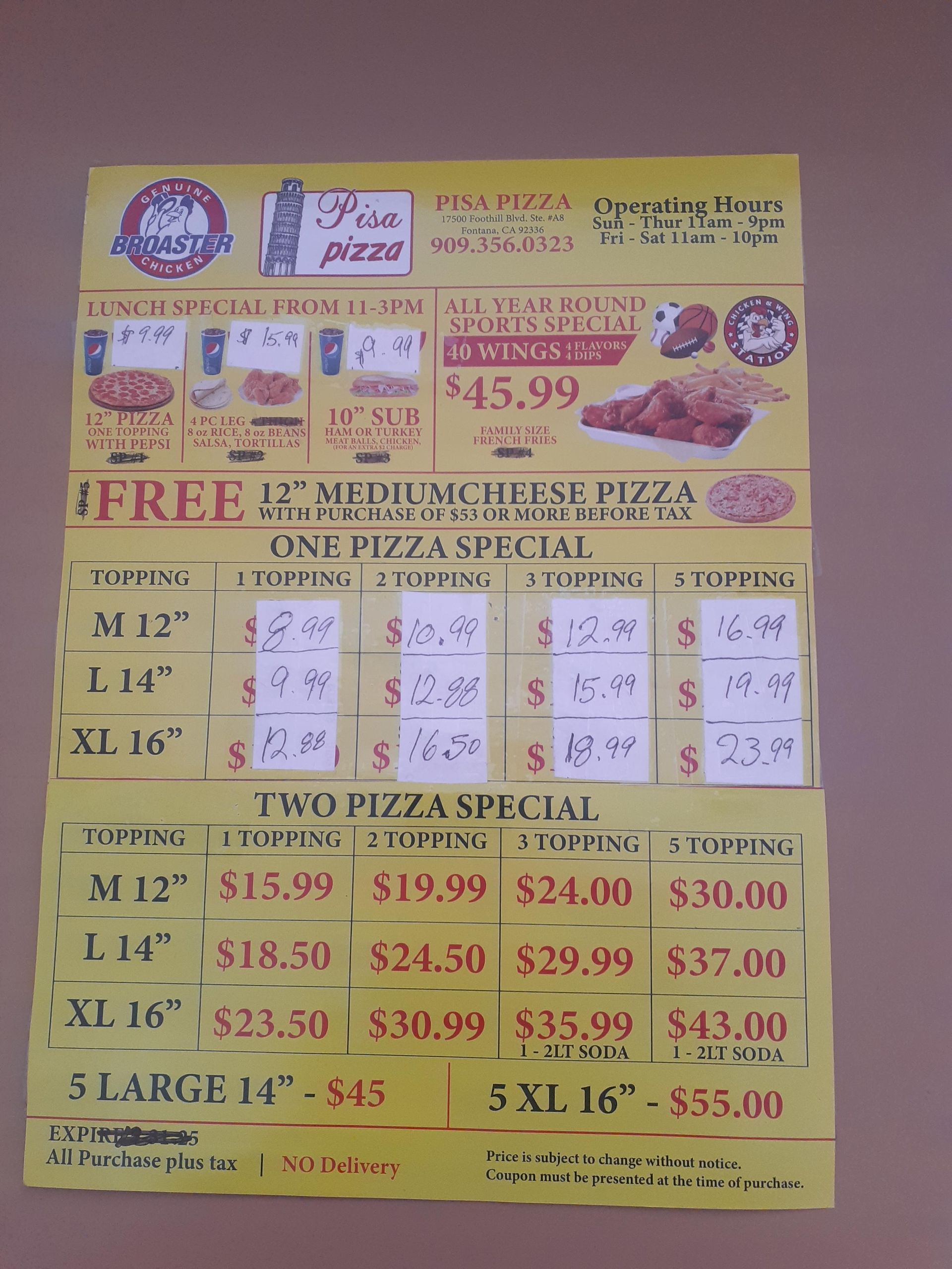 Pisa Pizza Fontana Image