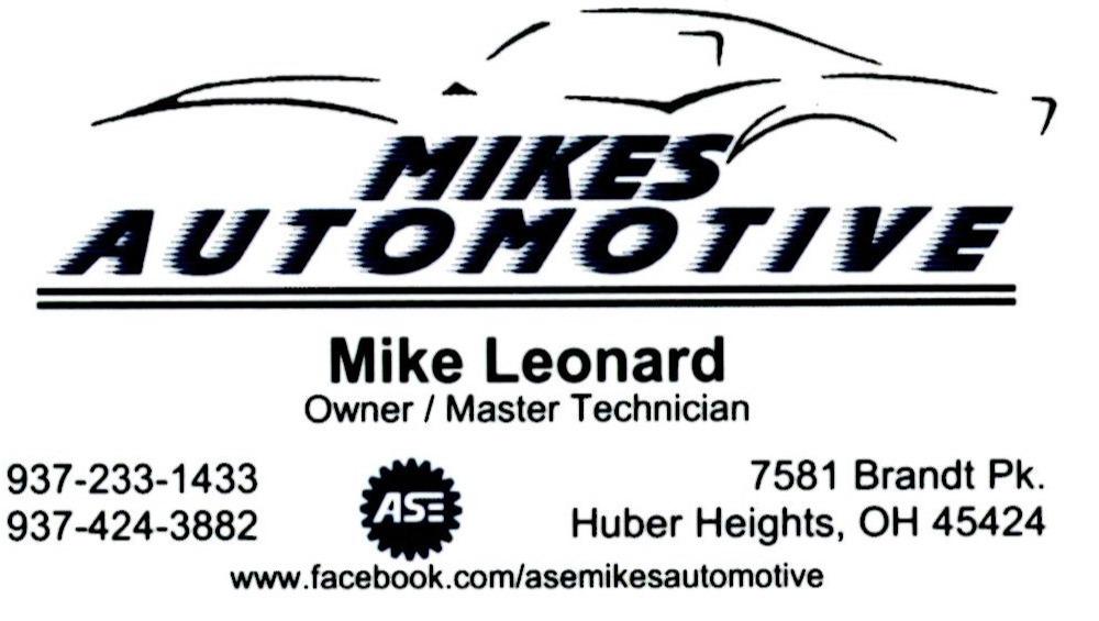 Mikes Automotive Business card.