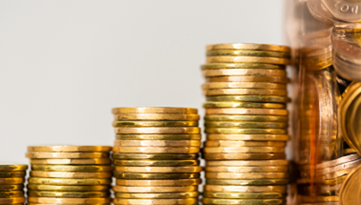 Stacks of coin.