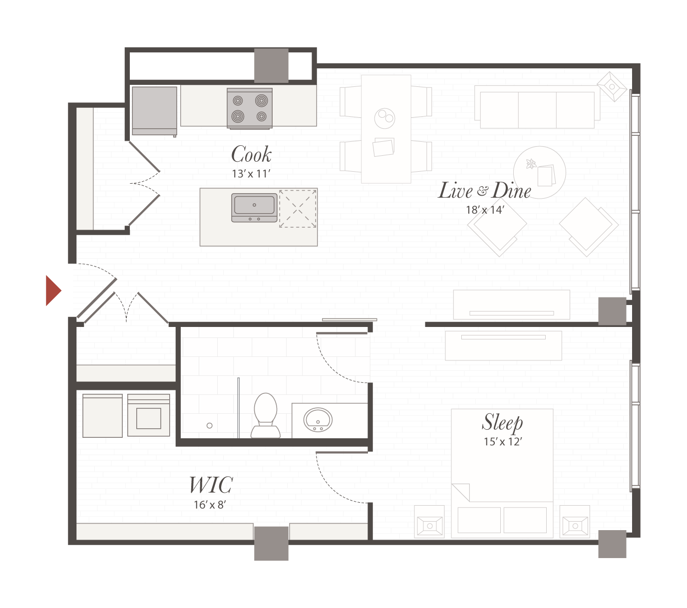 Encore P7 1 Bedroom Apartment Floor Plan