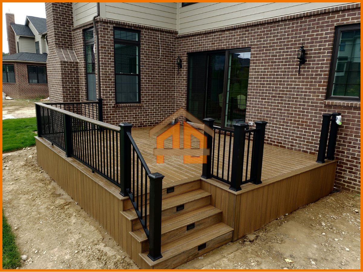 Composite Deck With Black Railings