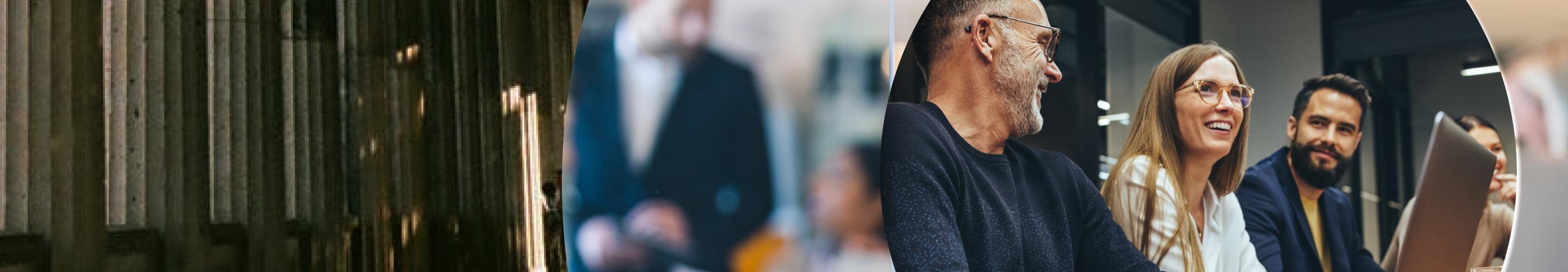 Collage featuring various images of professionals working together.