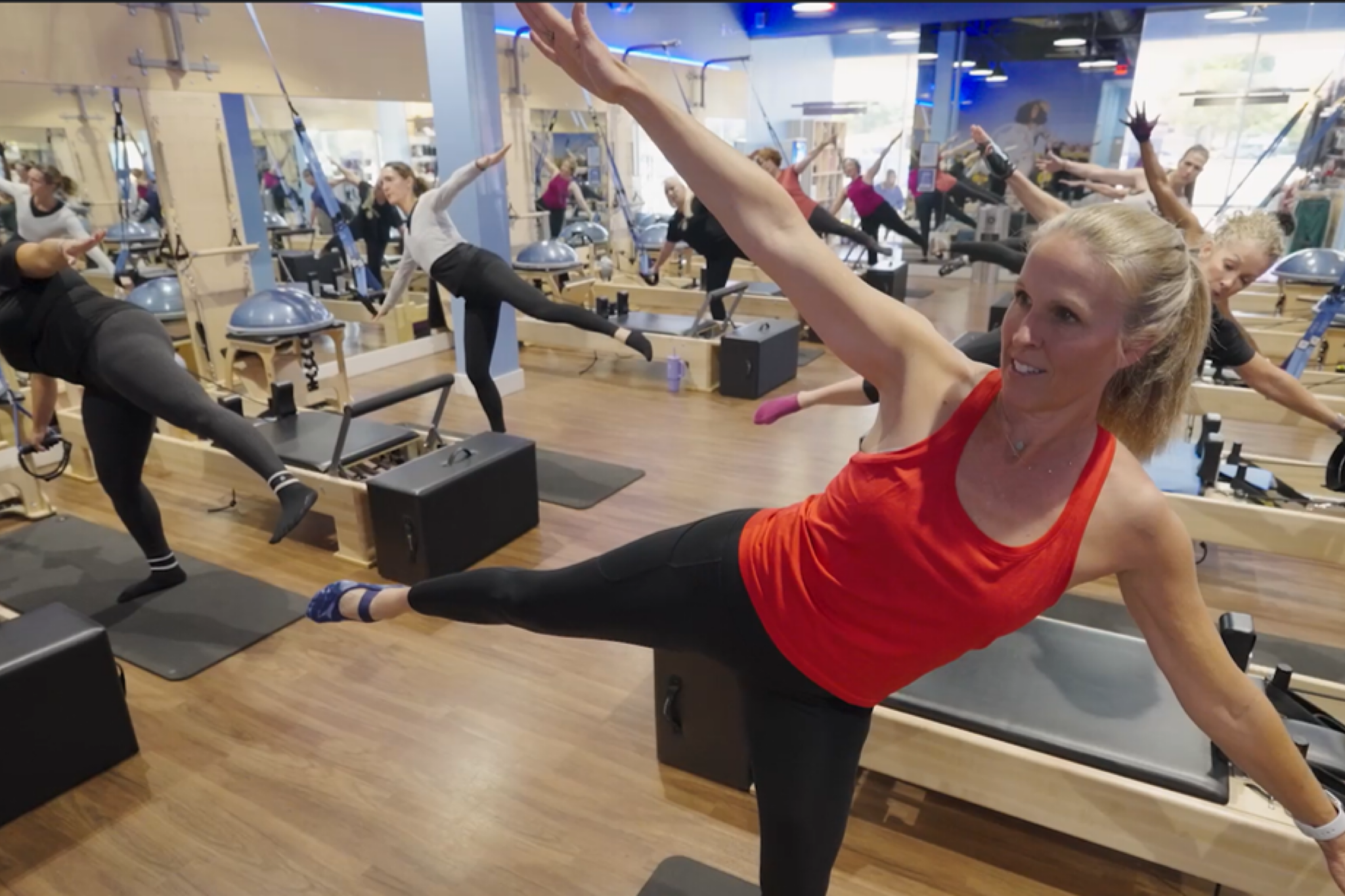Instructor-led Pilates class to build strength, flexibility, balance and overall wellness.
