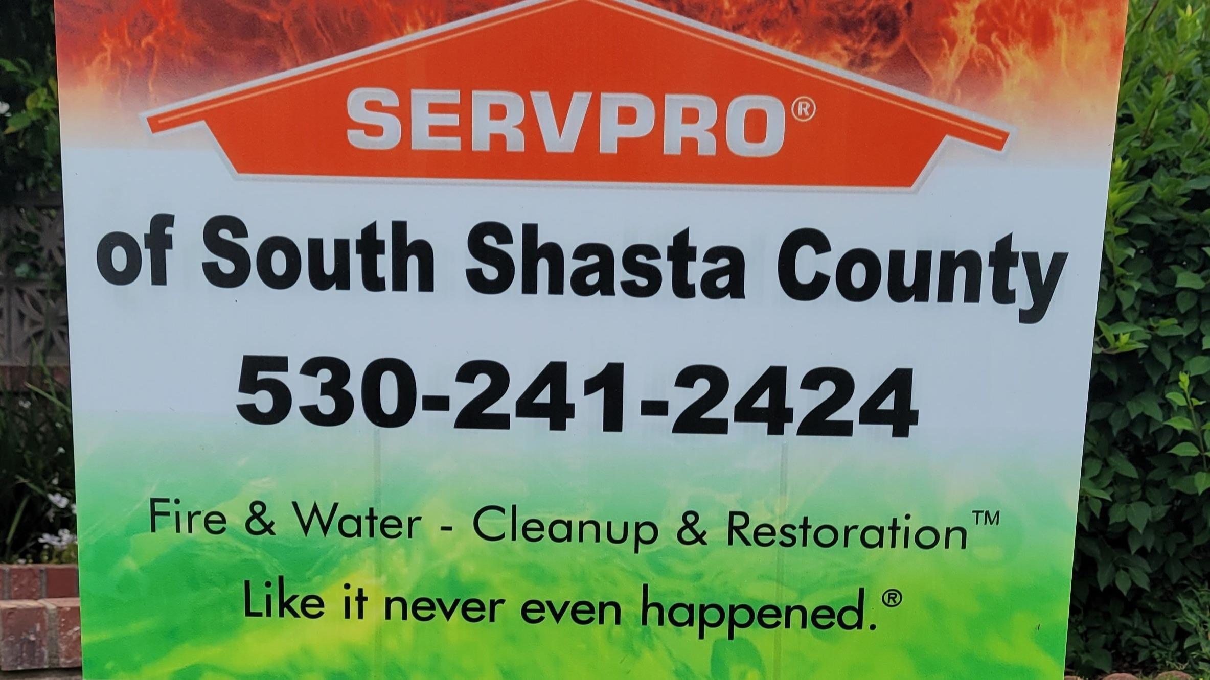 SERVPRO of South Shasta County Sign