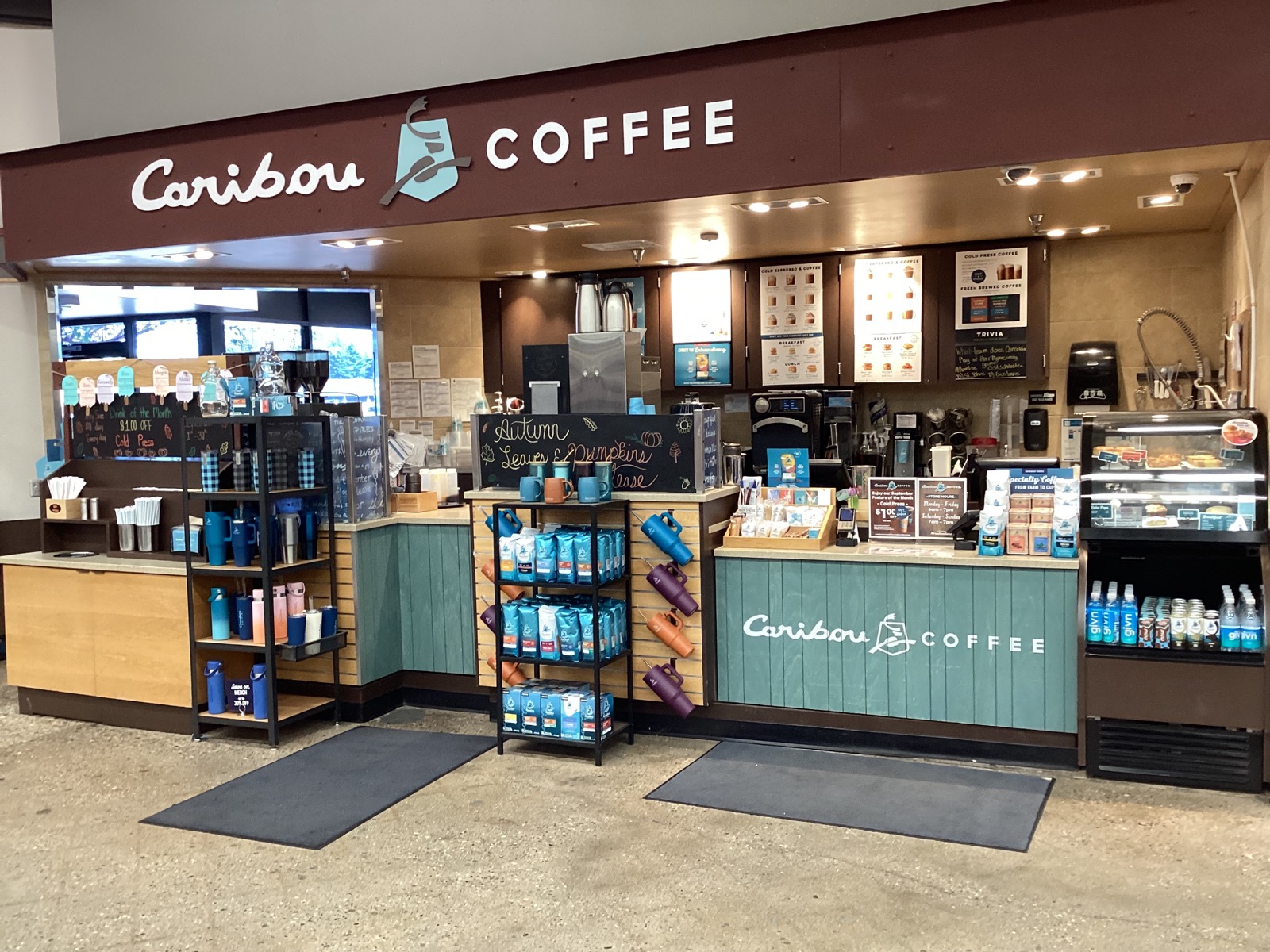 Storefront of the Caribou Coffee at 2510 N Broadway Avenue in Fargo