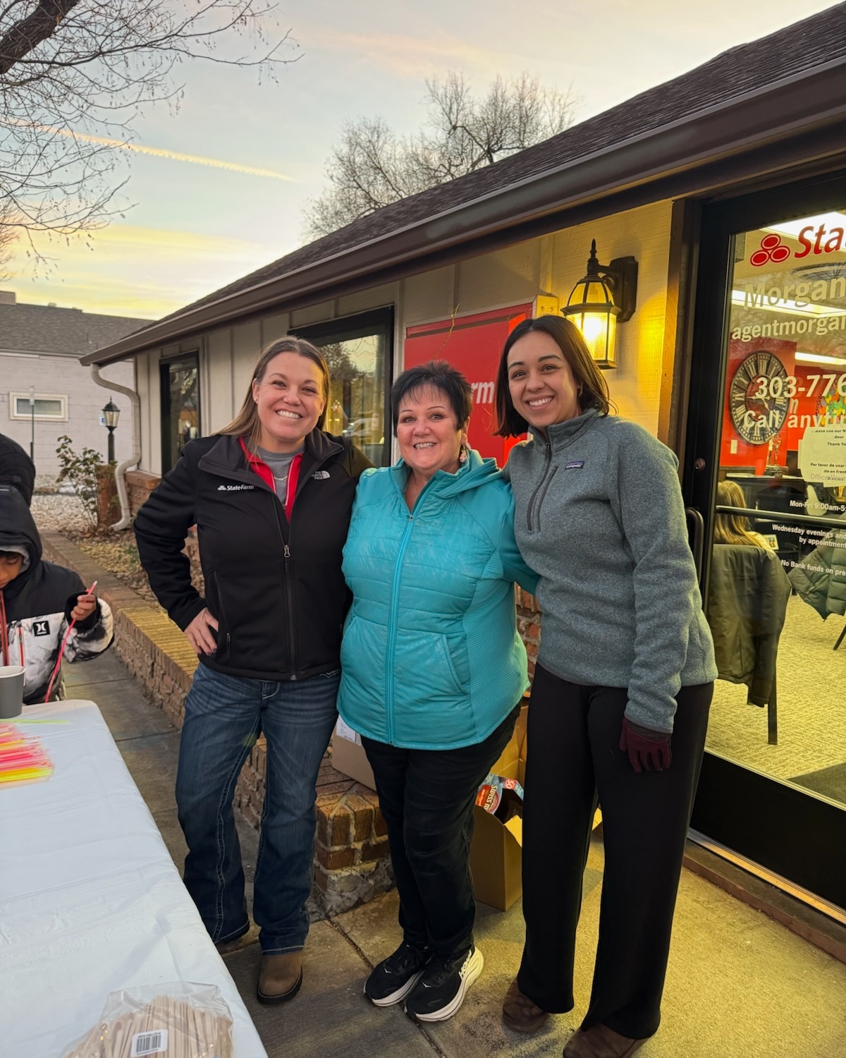 The Morgan Parker State Farm Insurance team was out serving hot cocoa. Come by anytime for a free insurance quote and maybe a treat!