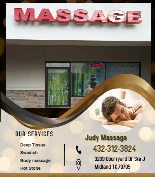Our traditional full body massage in Midland, TX
includes a combination of different massage therapies like
Swedish Massage, Deep Tissue, Sports Massage, Hot Oil Massage
at reasonable prices.