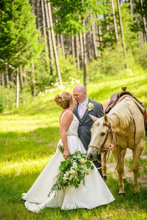 2020 wedding 
Horse tries to eat bouquet.