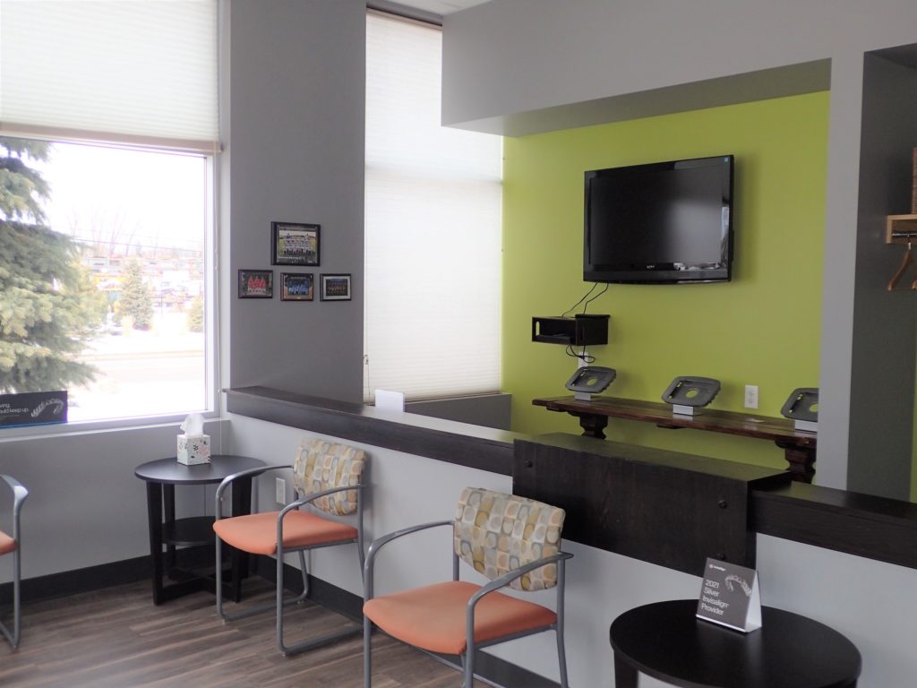 Relax and unwind in our comfortable waiting area at Imagine Orthodontics.