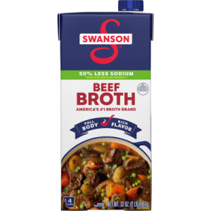 Swanson® 100% Natural Lower Sodium Beef Broth, 32 oz Carton (12 Pack) featured image