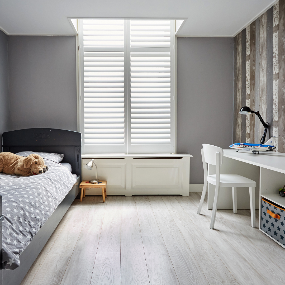 Our stylish and safe shutters are the perfect window treatment for your kids' bedroom as they grow.  Budget Blinds of Port Perry Blackstock (905)213-2583