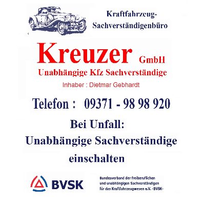 Logo Kreuzer GmbH Kraftfahrzeug-Sachverständigen-Büro