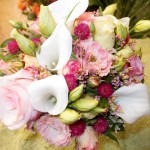 Hochzeit bunter strauß rosa weiß grün - Blütenkorb München