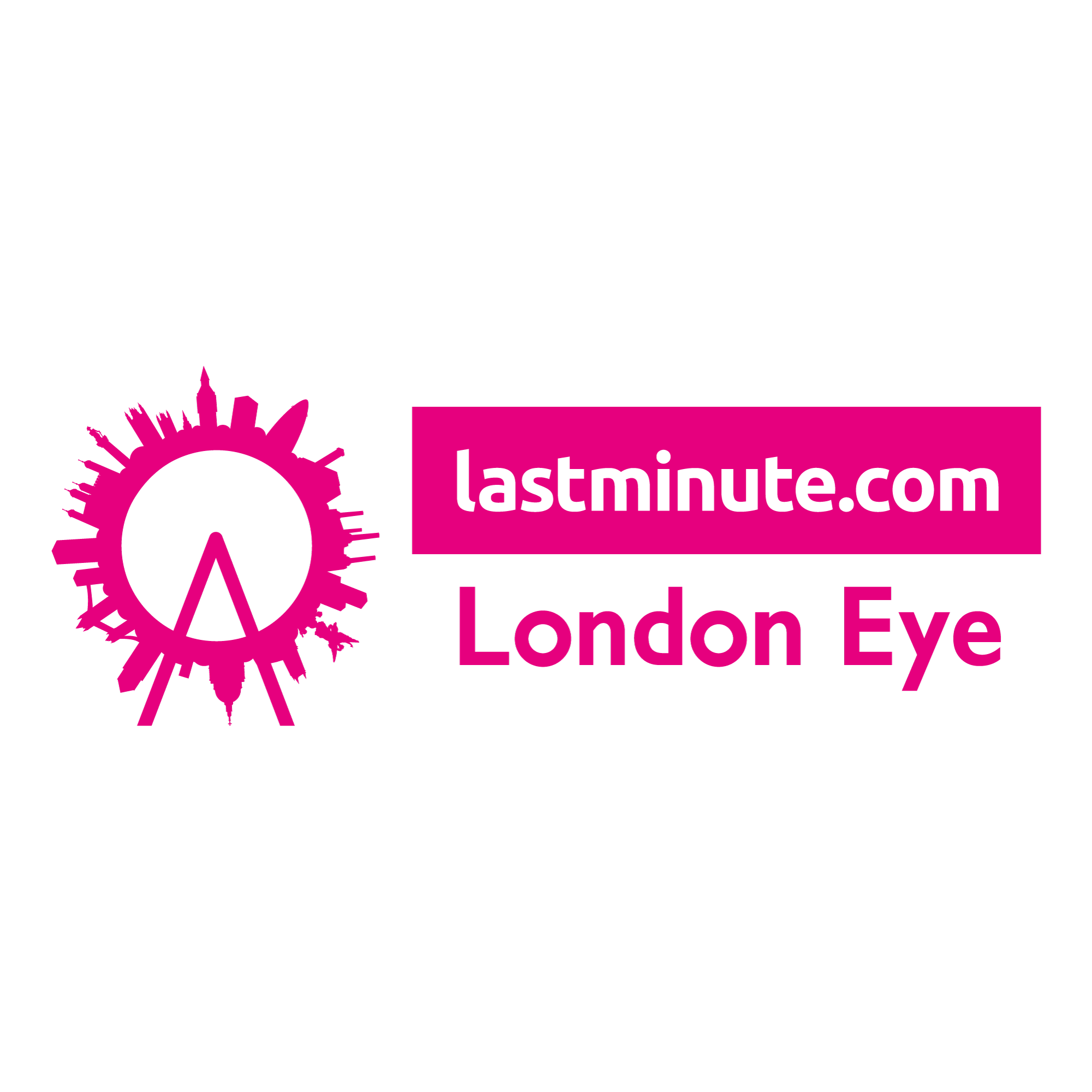 Lastminute.com London Eye Logo PINK lastminute.com London Eye London 020 7967 8021