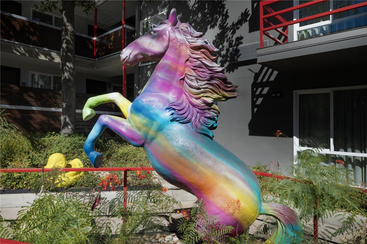 Rainbow Horse Statue 