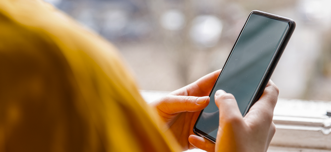 Close-up of a client on the RBC Mobile App.