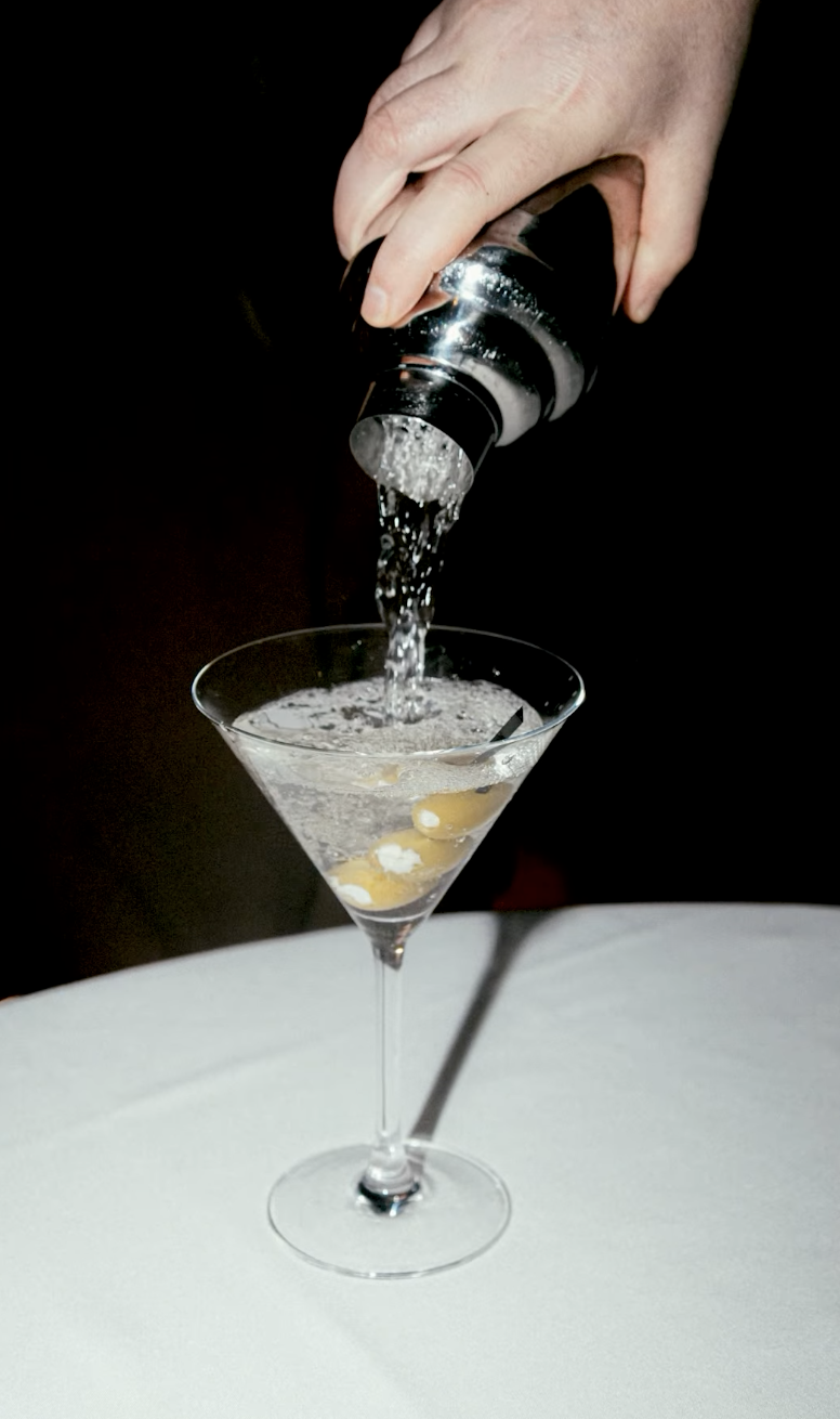 Martini being poured.