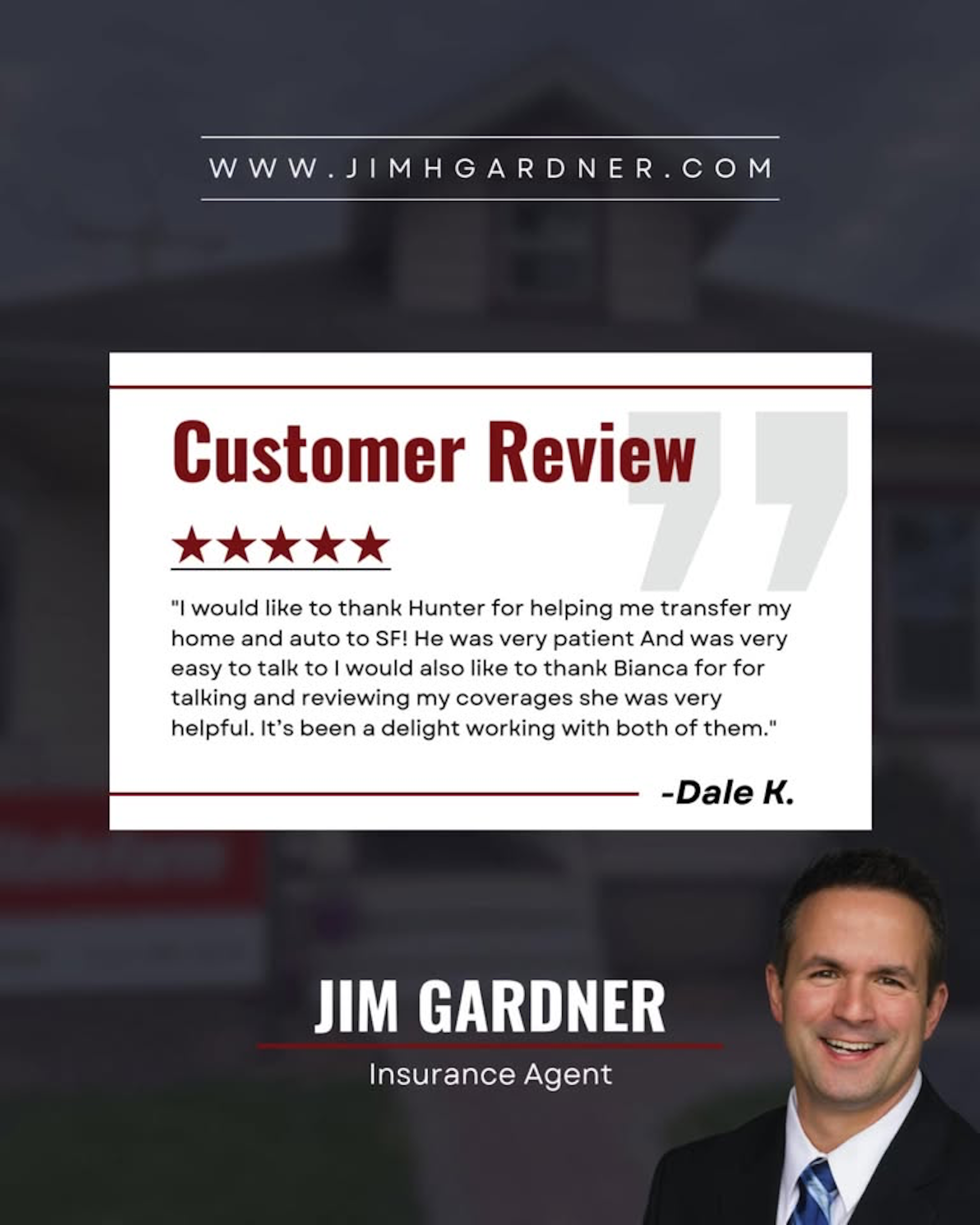 Thank you so much for the kind words, Dale! We're thrilled to hear that Hunter and Bianca made your transition to State Farm smooth and enjoyable. It’s our goal to make insurance easy to understand and even easier to talk about. We're lucky to have them on our team!