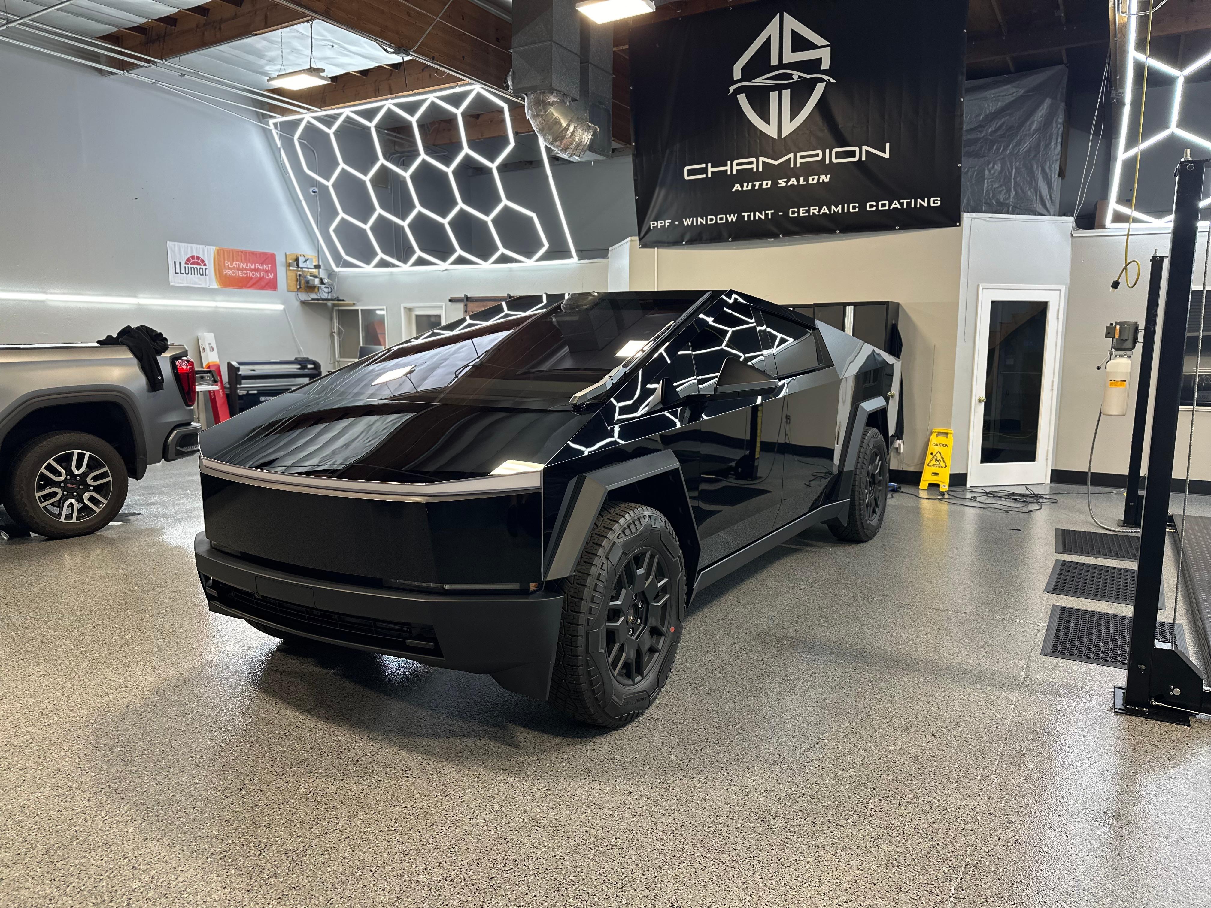 Check out the PPF job we just finished on this Tesla Cybertruck!