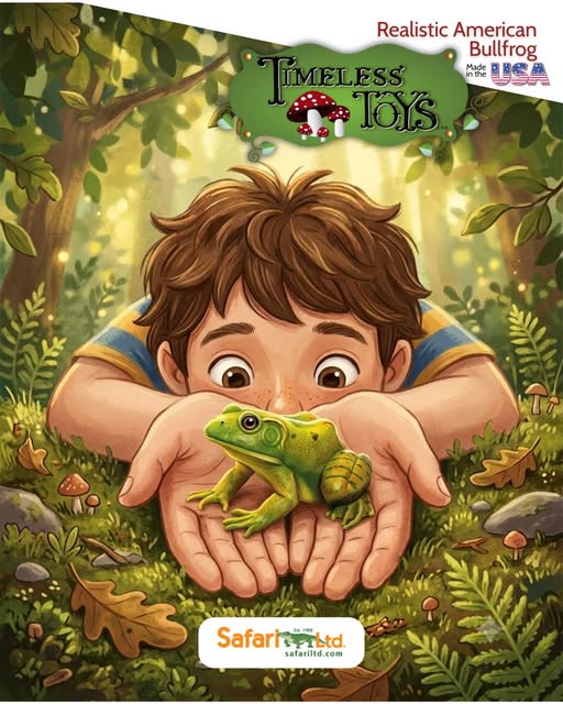Meet the SAFARI LTD American Bullfrog, a realistic figurine inspired by one of North America's best- 