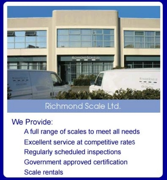 Manufacturer in BC Delta V3M 6J8 Richmond Scale Ltd 4-1520 Cliveden Ave (604)525-0064