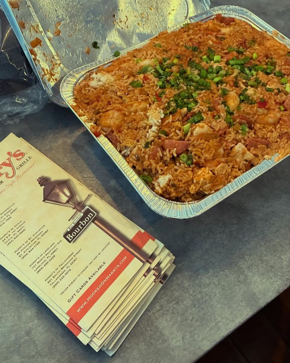 Our downtown neighbors at Harry's Ocala treated our Ocala office to lunch with jambalaya and Pasta Chicken Louisianne!