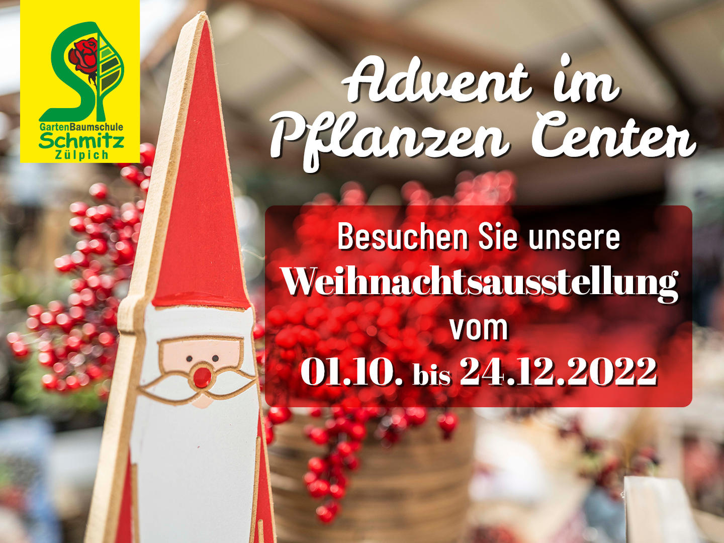 GartenBaumschule Schmitz, Zülpich, Weihnachtsausstellung 2022, Pflanzen Center Schmitz