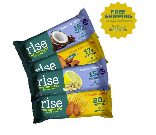 1 of Each of the Following: Almond Honey (Whey- Based Protein Bar) Our original and best-selling bar. It's the simplest protein bar made with real food ingredients. 3 ingredients | 20g of protein Almonds, honey, and whey protein isolate Chocolatey Almond (Whey- Based Protein Bar) Rich, chocolatey, and deliciously simple. This 4-ingredient bar includes chunks of whole almonds blended with carob powder, honey and a boost of pure whey protein isolate. 4 ingredients | 17g of protein Almonds, honey, carob powder, and whey protein isolate Chocolatey Coconut (Plant-based Pea Protein Bar) Some describe this as a chocolatey coconut candy. This plant-based bar is packed with 15g of protein, creamy organic cashews and organic coconut for a delicious, satisfying snack. 5 ingredients | 15g of protein Organic cashews, pea protein isolate, organic coconut nectar, carob powder, and organic shredded coconut Lemon Cashew (Plant-Based Pea Protein Bar) Light, and refreshing bar that is reminiscent of a lemon shortbread. It's made with creamy cashews, lemon extract, coconut nectar and a boost of plant-based protein. 4 ingredients | 15g of protein Organic cashews, organic coconut nectar, pea protein, and organic lemon extract