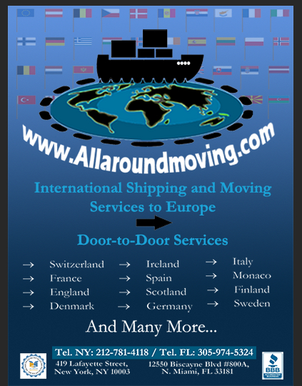 International Shipping and Moving Services to Europe www.AllaroundMoving.com