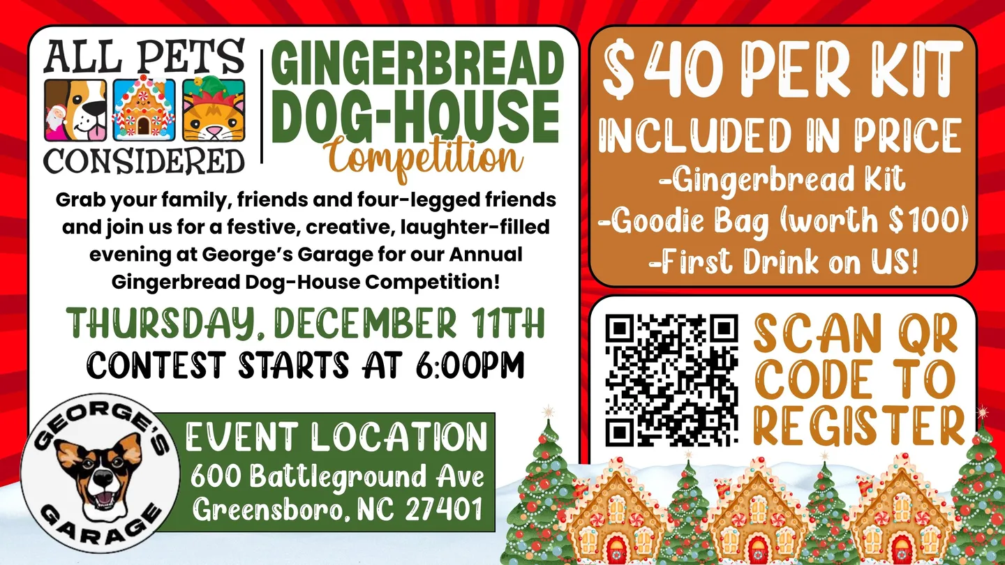 Image of Local Pet Event 3rd Annual Gingerbread Dog-House Competition Nearby