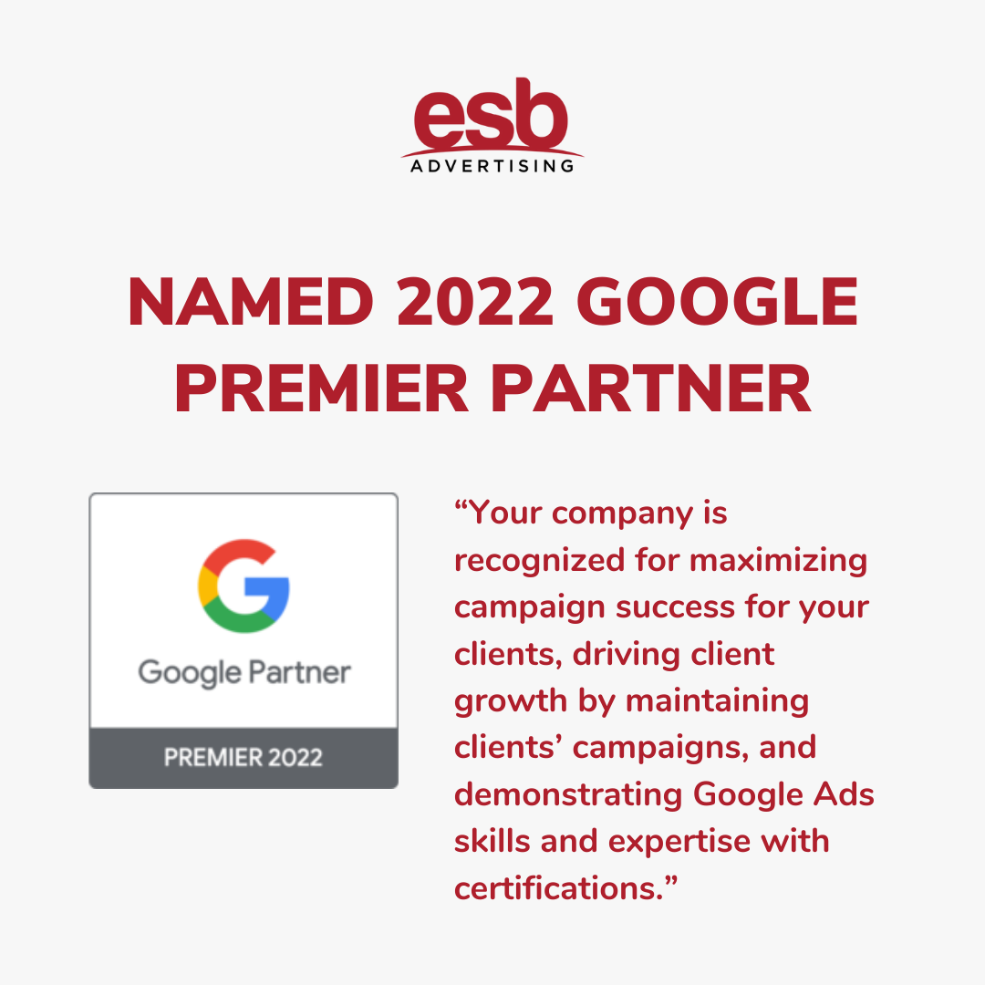 ESB was recognized as one of the Google Premier partners in 2022