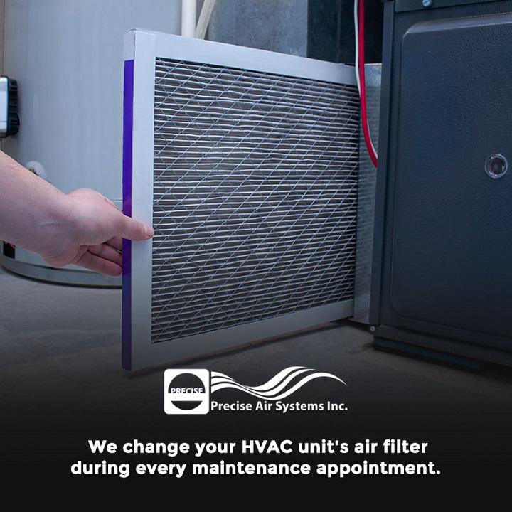 Air filters are crucial for circulating clean and fresh air throughout your home. That's why it's important to change it frequently! With every maintenance appointment, we will change your HVAC air filter for you so you don't have to worry about it.